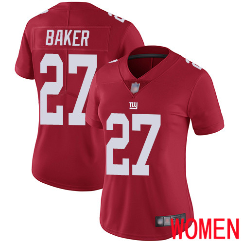 Women New York Giants #27 Deandre Baker Red Limited Red Inverted Legend Football NFL Jersey->women nfl jersey->Women Jersey